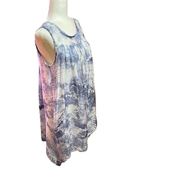 Viola Borghi Made in Italy - Size Medium Blue White Abstract Design- Silk Dress - Picture 1 of 15